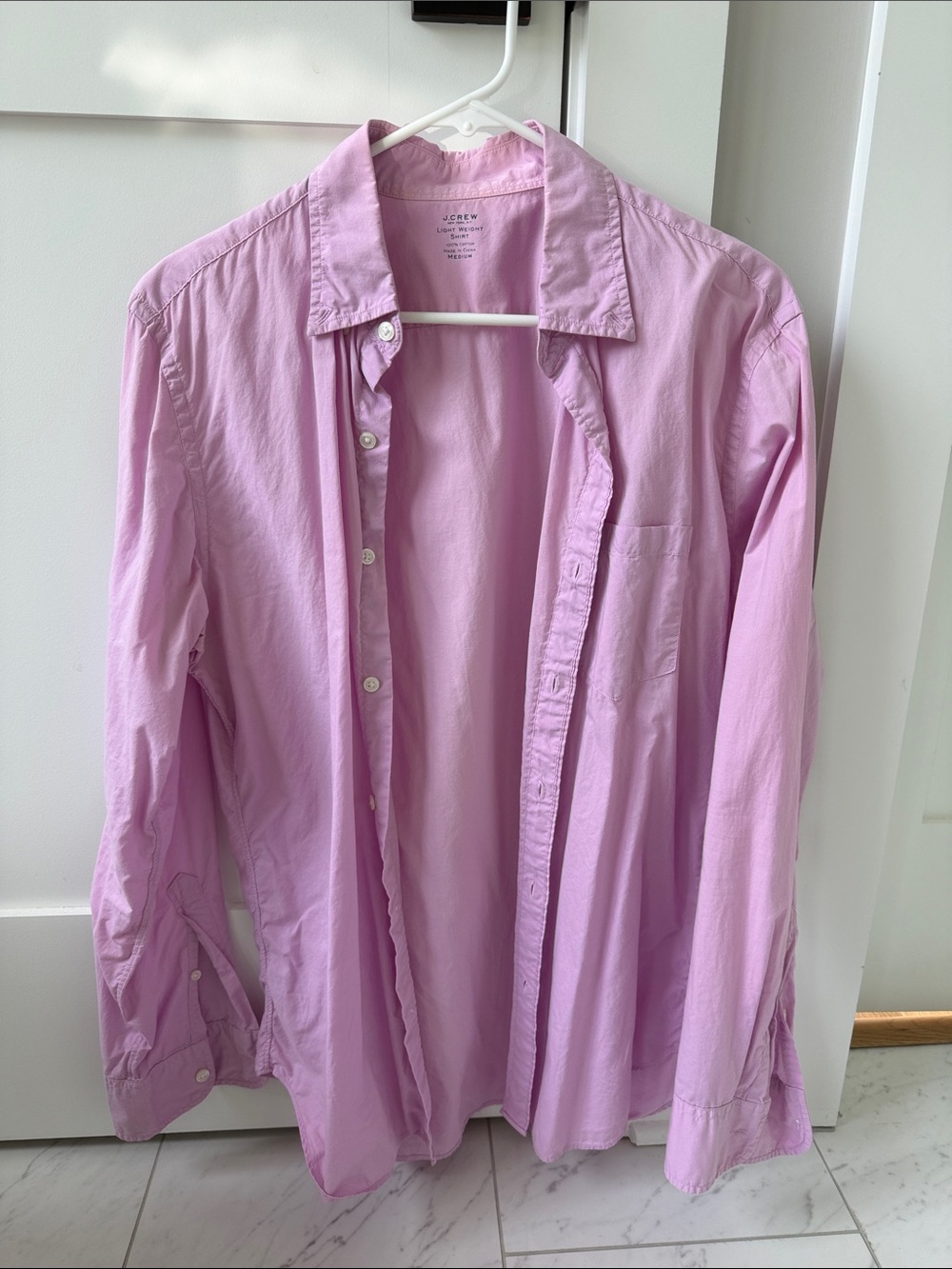 Men’s J. Crew Light  weight purple Pink Cotton Button-Down Button up Shirt